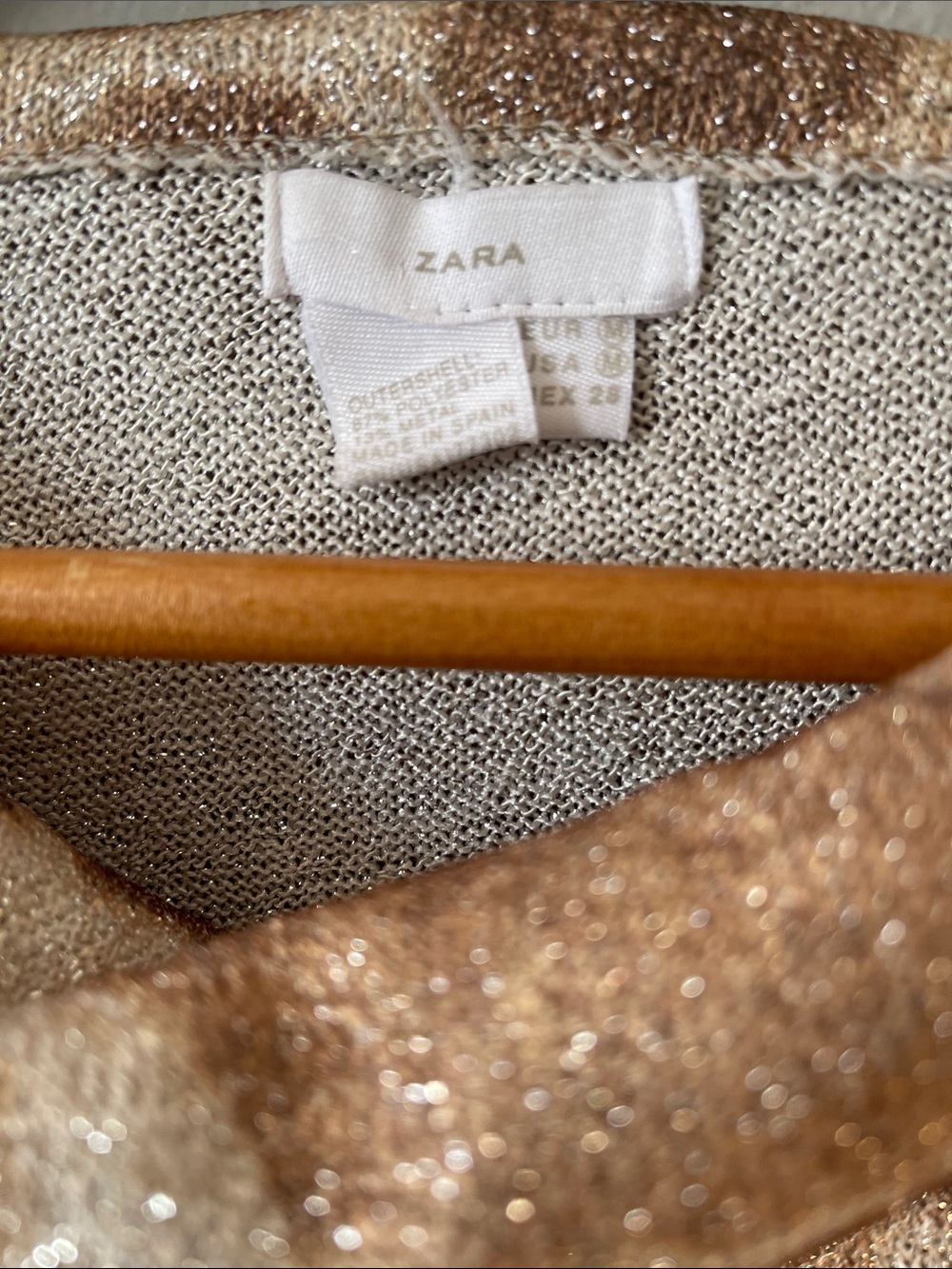 Zara Brown Giraffe-Print Cowl Neck metallic Lurex Tank top - Picture 3 of 6